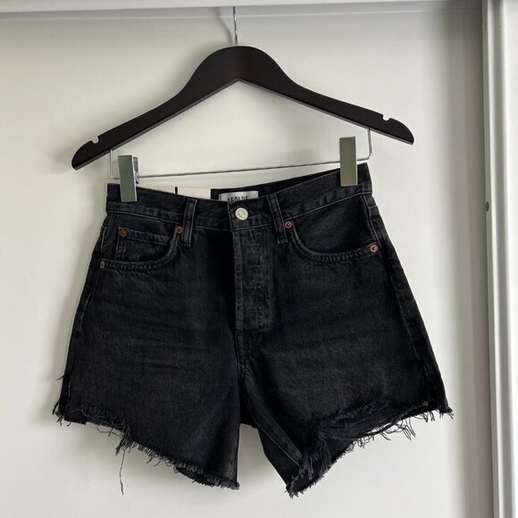 Agolde Black High Waist Women Shorts - Picture 6 of 11